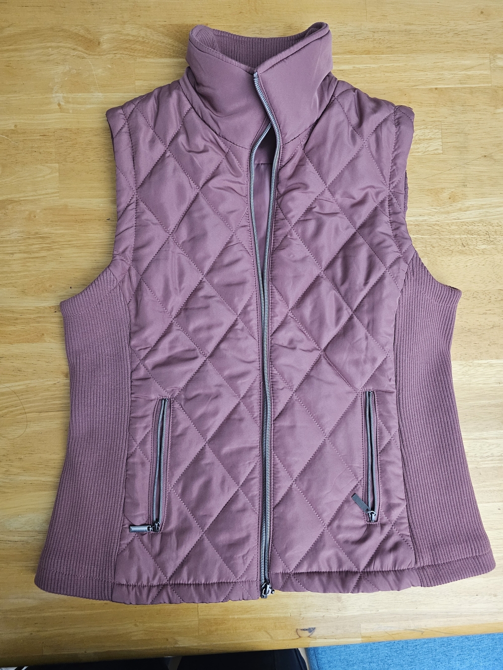 Christopher & Banks Quilted Sleeveless Vest in Mauve